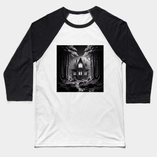 Scary house standing alone in dark forest Baseball T-Shirt